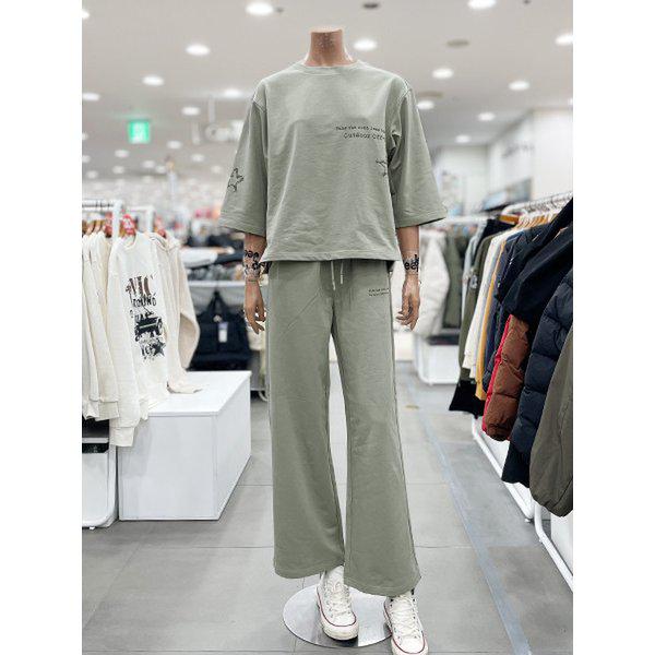 女性用星プリント7分袖Tシャツ_セットアップ上着(JR1TSF816KH)_DG