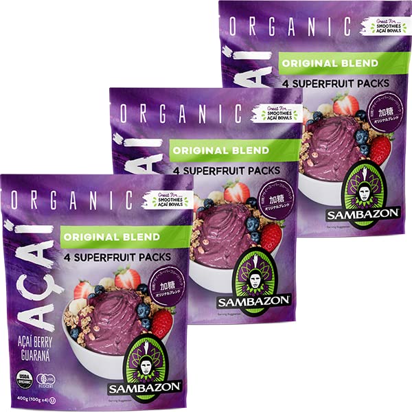 サンバゾンオーガニック 有機JASリオブレンド (加糖タイプ) 冷凍 400g(100g × 4袋) × 3ユニット