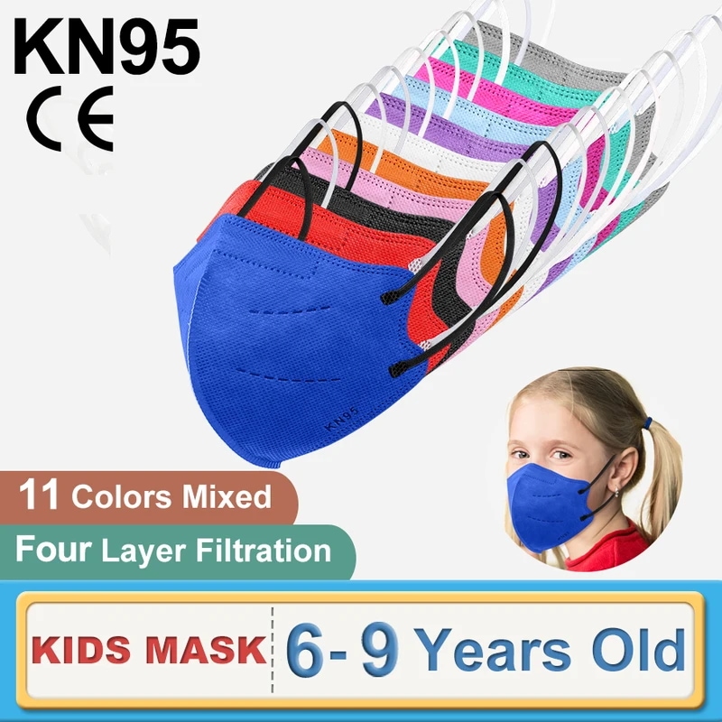 納期21日:6-9歳KN95衛生マスク子供mascarillas Fpp2 niños承認マスクKN95 infantil 4プライ保護フェイスマスク子供ffp 2