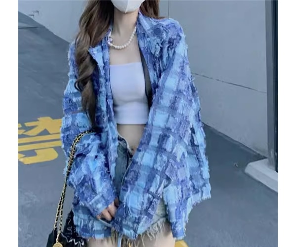 レディース トップス シャツ 羽織 前開き ミドル丈 長袖 襟付き ポロカラー ボタン かわいい 大人可愛い カジュアル おしゃれ かっこいい レトロ メンズライク ボーイッシュ ルーズ 個性的