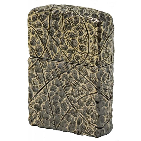 【ZIPPO】 ジッポーライター オイル ライター フルメタルジャケット GRAVEL（砂利）模様 真鍮古美 2S-GRAVEL