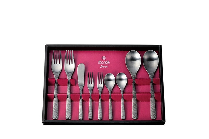 燕人の匠 ブラック カトラリー9pcs