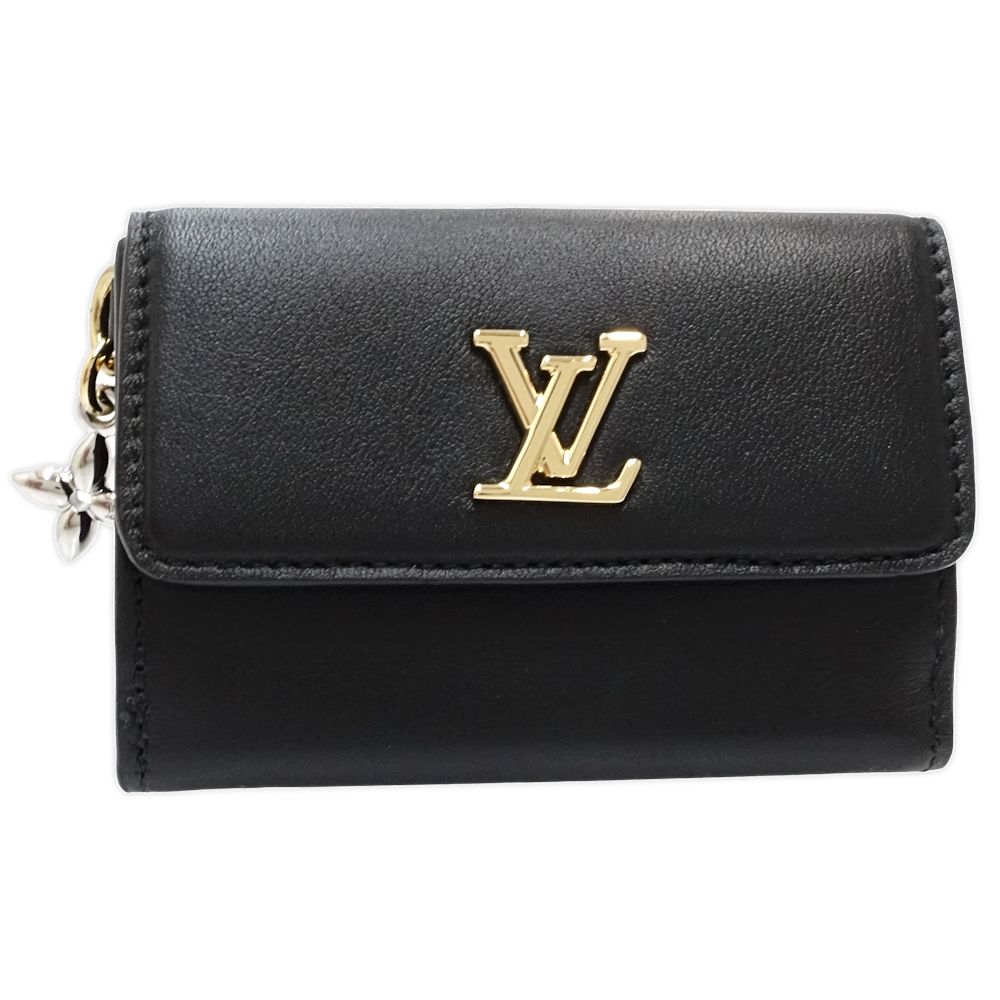 【中古】三つ折り財布 M15081 ミニトリフォールドウォレット LVブルーム ノワール レディース /181922