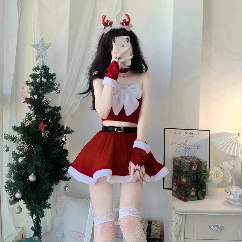 レディース レディース ハロウィン 4点セットクリスマスコスプレ 25大人気23人気の新作 可愛い サンタ コスムクリスマスうさ 衣装 ベロア生地 セクシー コスプレ コスプレ クリスマス