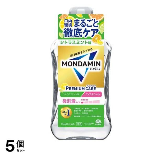 モンダミン プレミアムケア シトラスミント 微刺激ノンアルコール ボトル 1000mL 5個セット