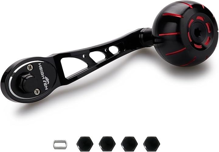 80/90mm リール ハンドル 38mm ハンドルノブ シマノ SHIMANO ダイワ DAIWA アブ Abu ベイトリール 通用Arch Gear 896( レッド＆ブラック)