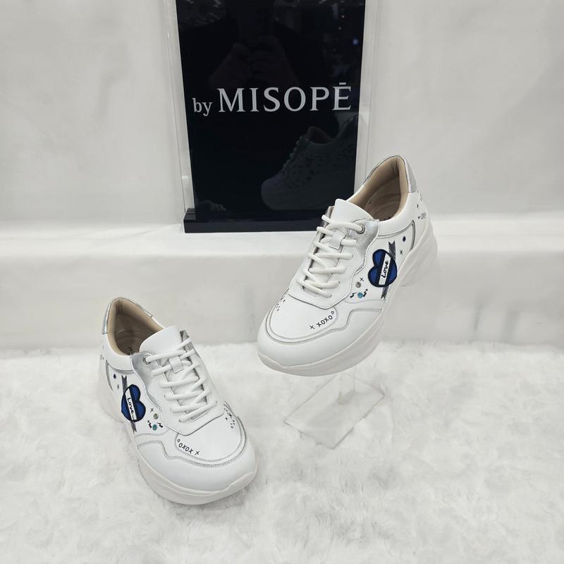 By 女性 シンプル グラフィック スニーカー 112HT430SH001 WHITE 1 JJ