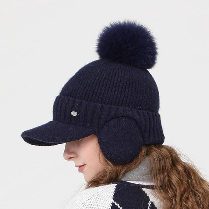 耳当てボンボンニットキャップ-6J87401_IC