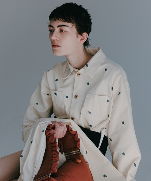 ジャケット カバーオール FLOWER EMBROIDERY COVERALLfeat.UNIVERSALOVERALL レディース メンズ