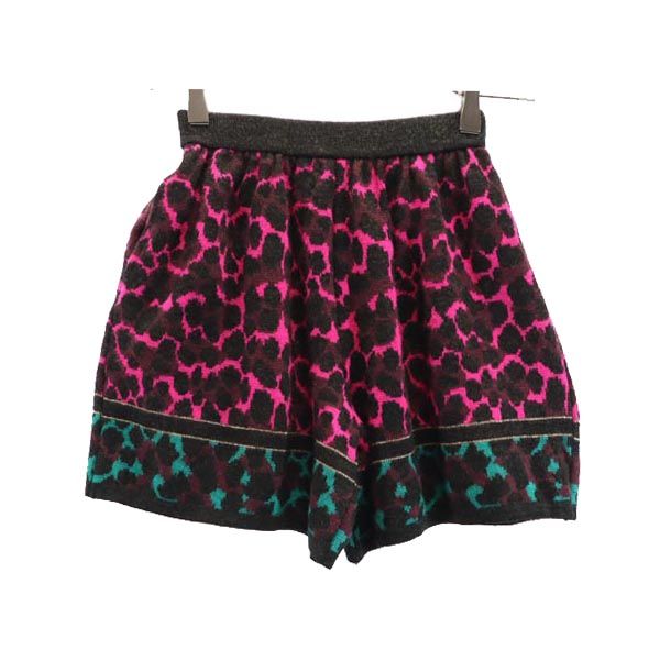 ウールブレンド 総柄 ニット ショートパンツ 120 ピンク系 キッズ