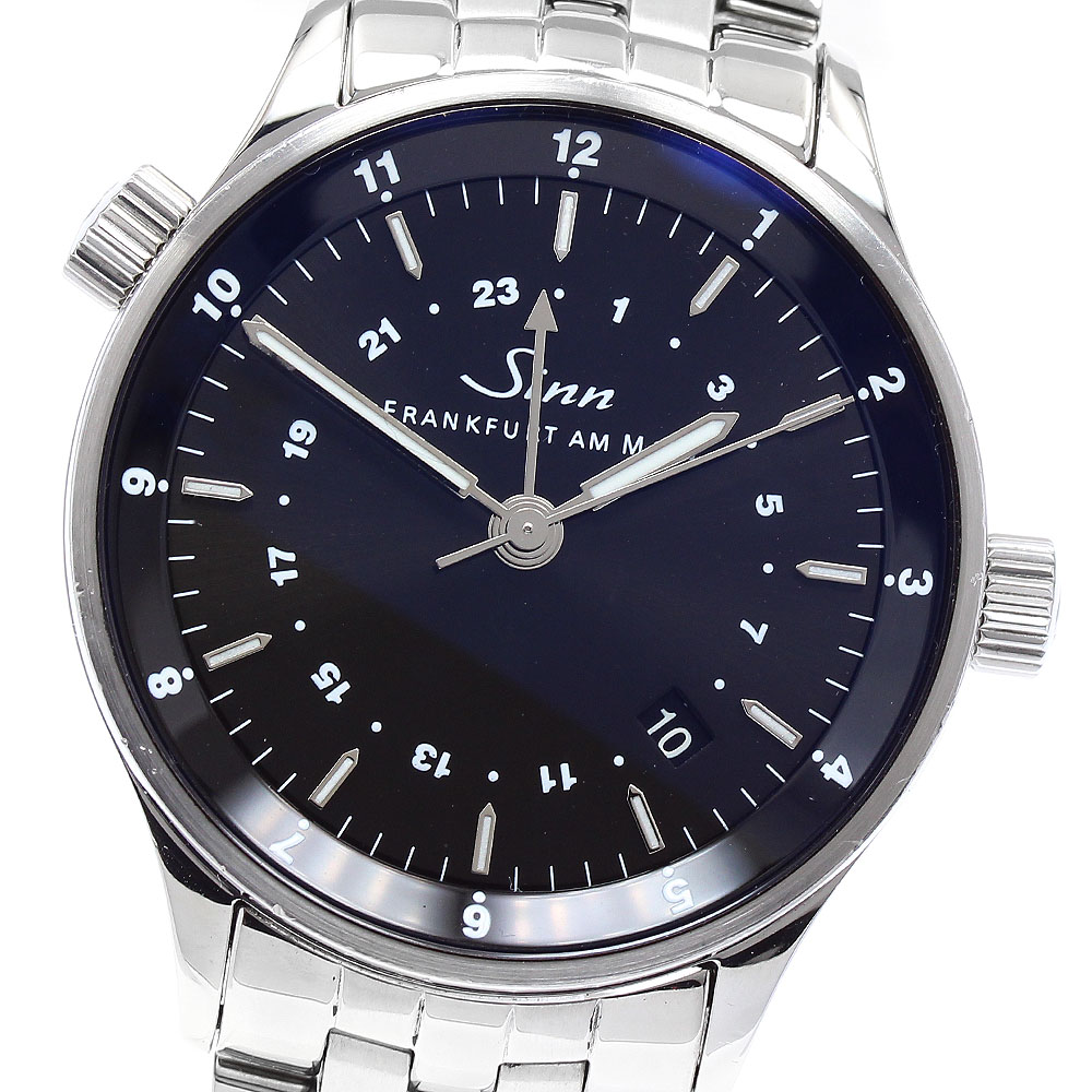 ジン Sinn 6060 ファイナンシャルウォッチ デイト デュアルタイム 自動巻き メンズ _893137【中古】