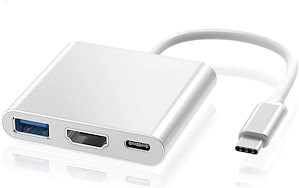 4K USB C - HDMI アダプターType C ハブ - HDMI アダプター コンバーター USB 3.0 ポートと USB C 充電ポート付き MacBook ProGoogle Ch