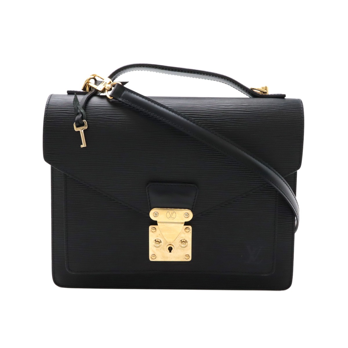 エピ モンソー セカンドバッグ ハンドバッグ 2WAYショルダー ノワール ブラック ゴールド金具 ベタなし M5212