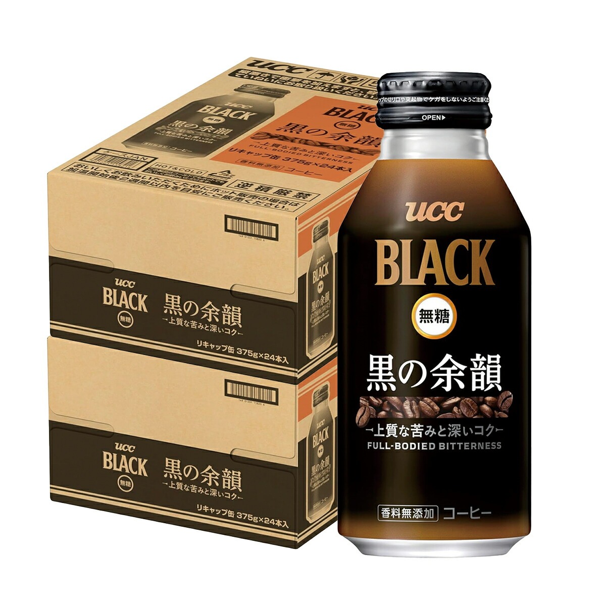 【送料無料】UCC 上島珈琲 BLACK 無糖 ブラック 黒の余韻 375ml 2ケース/48本