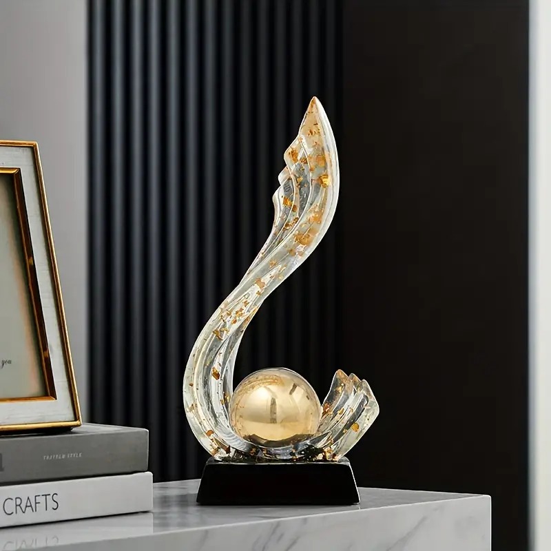 オブジェ ゴールド クリア エレガント レジン ボール お洒落 高級感 ゴールデン リビング 玄関 インテリア ホームデコ アート ホテルライク 4-7