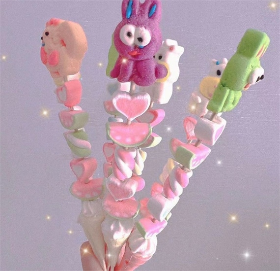 漫画マシュマロ串マシュマロひょうたんグミキャンディロリポップ