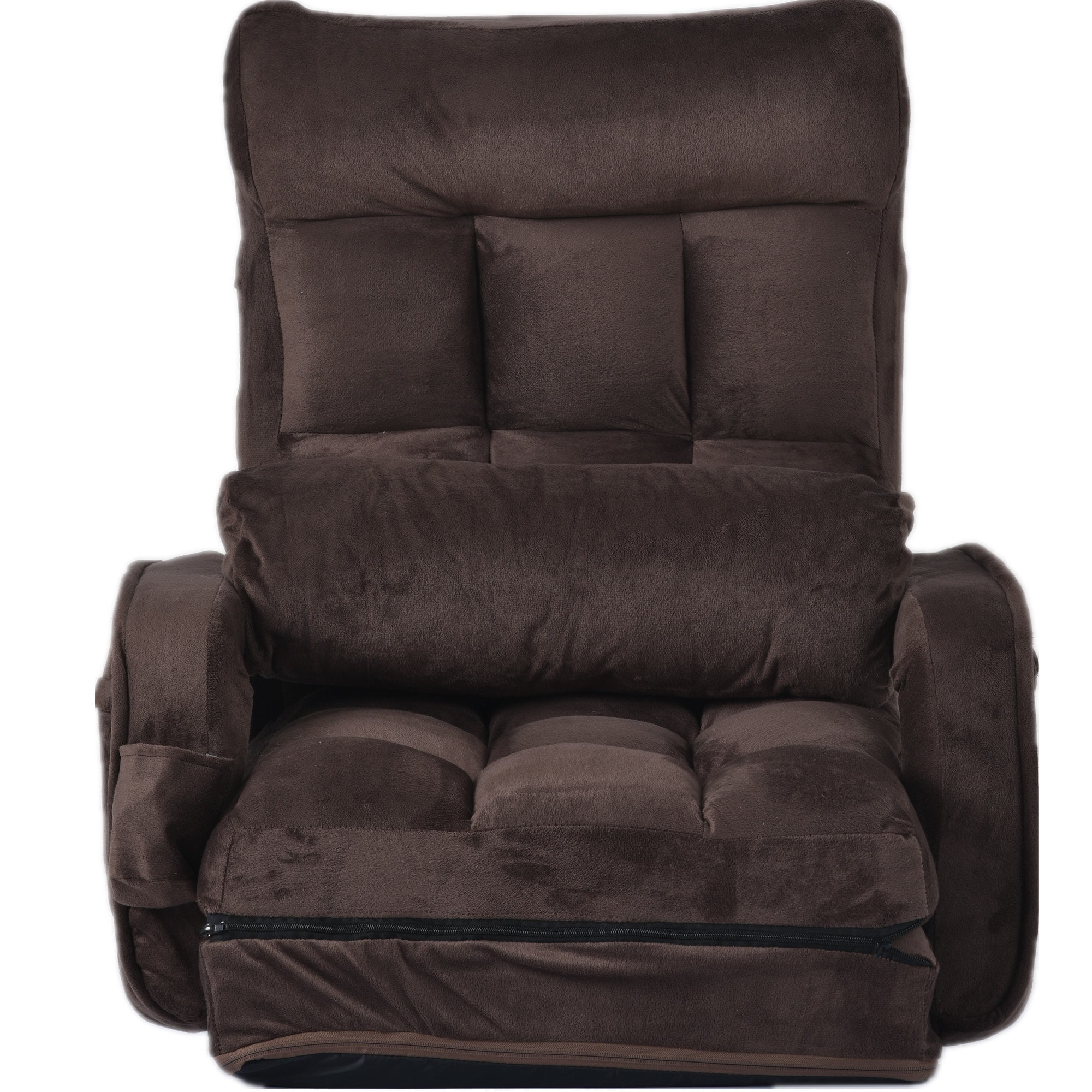 1234座椅子 リクライニング 14段ギア リクライニングチェアー ファブリック 座イス おしゃれ 椅子 チェアー いす イス コンパクト【ブラウン】