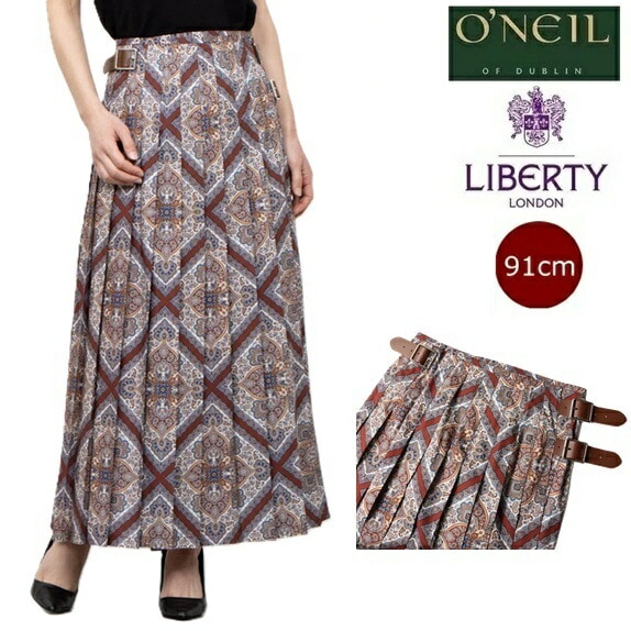 オニールオブダブリン O NEIL OF DUBLIN リバティ Liberty コットン スカート ロングスカート 25SS ロング丈 ラップスカート 91cm 春夏 レディース 12491p キ