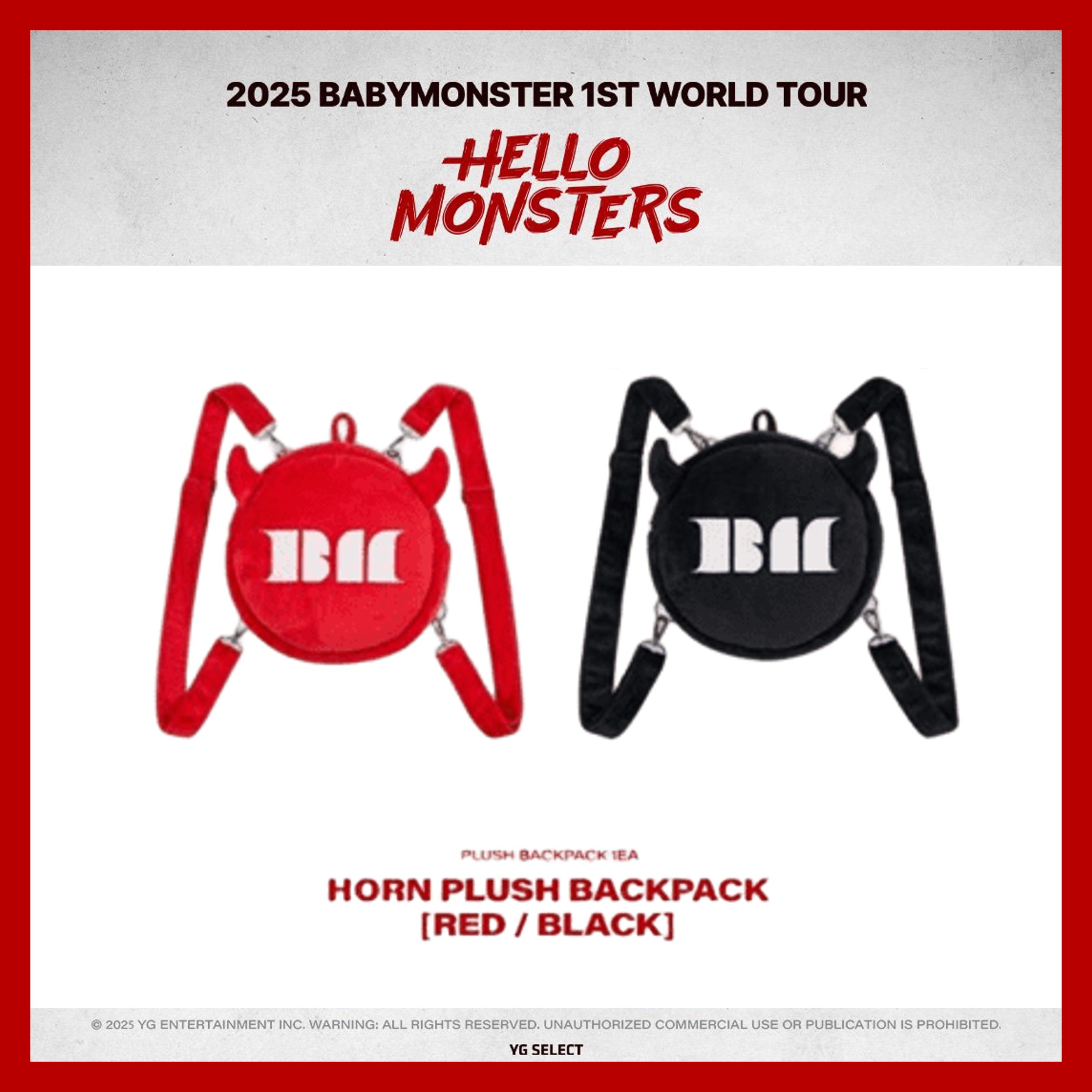 【国内発送】 【公式】 BABYMONSTER 【 HORN PLUSH BACKPACK 】 1ST WORLD TOUR HELLO MONSTERS IN SEOUL OFFICIAL MD