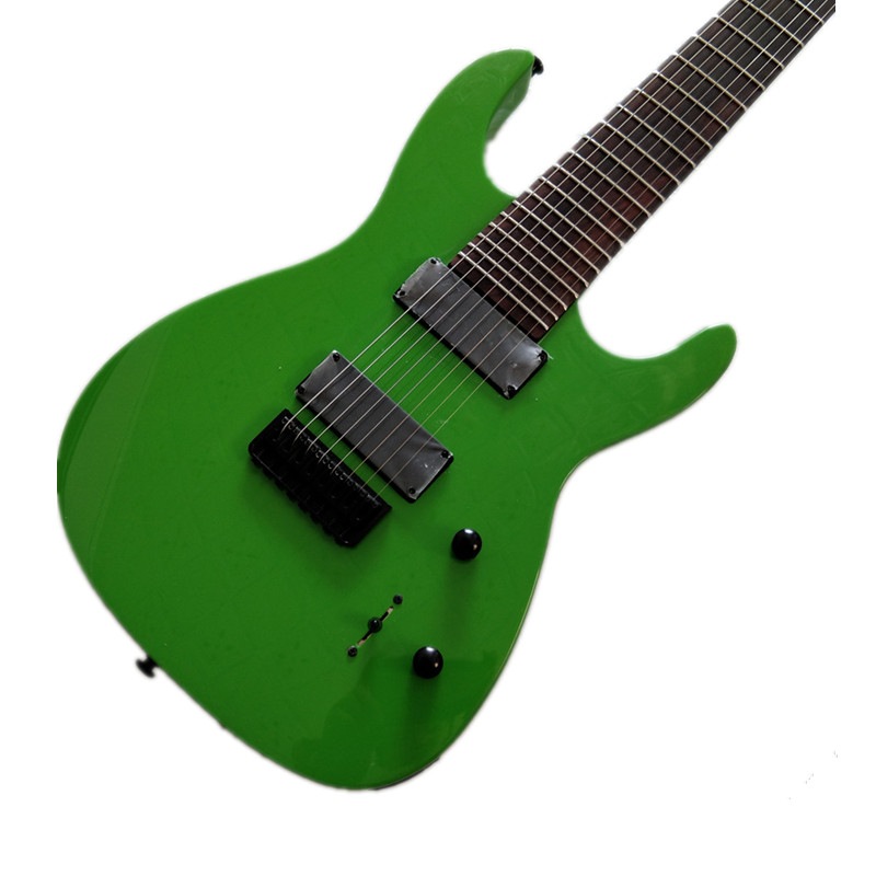 8弦エレキギター,グリーンカラー,マホガニーボディ,ローズウッドネック,ブラックハードウェアBJ463