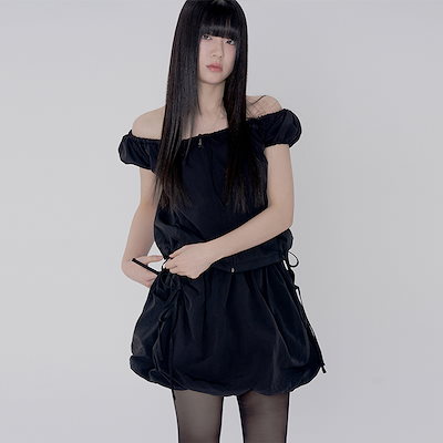 ITZAVIBE☆VOLUME NYLON SKIRT VOLUME NYLON SKIRT - BLACK - ITZAVIBE