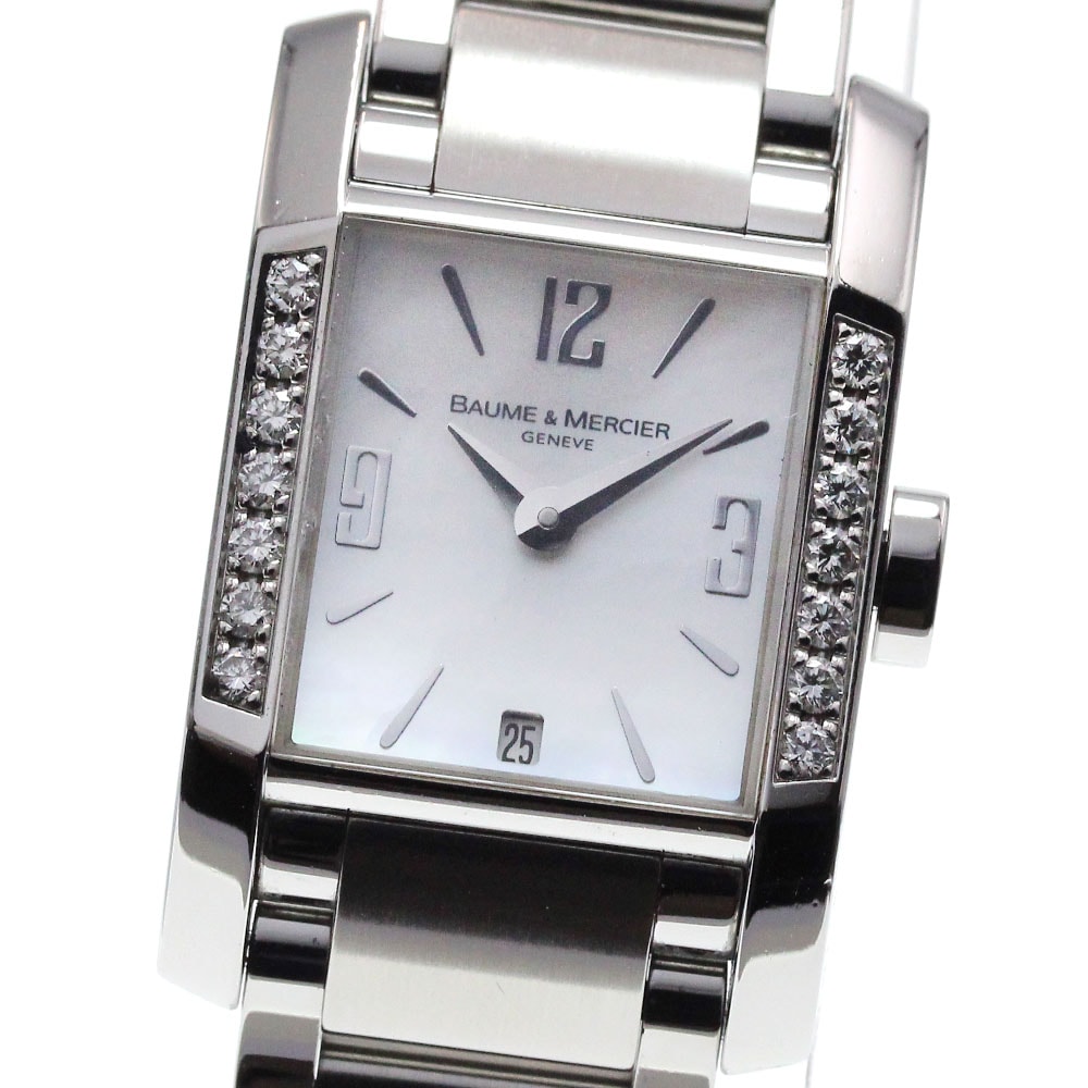 ボーム＆メルシェ Baume & Mercier M0A08569/65516 ハンプトン ダイヤベゼル クォーツ レディース 保証書付き_827569【中古】