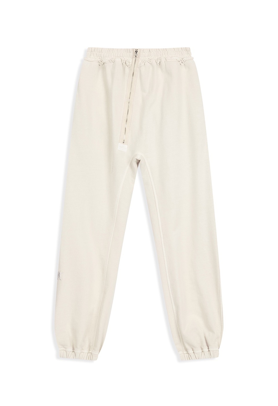【OPEN Yy】 26SS CURVED ZIP SWEAT PANTS : CREAM