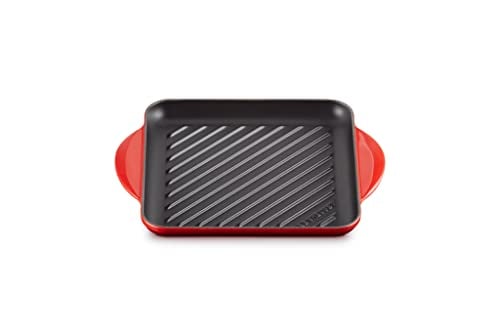 ル・クルーゼ(Le Creuset) 鋳物 ホーロー 両手 鍋 グリル カレ 24cm チェリーレッ