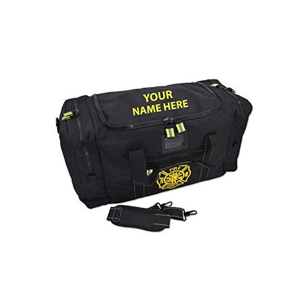 Lightning X Value Firefighter Turnout Gear Bag w/Maltese Cross and Custom Embroidered Name - BLACK 並
