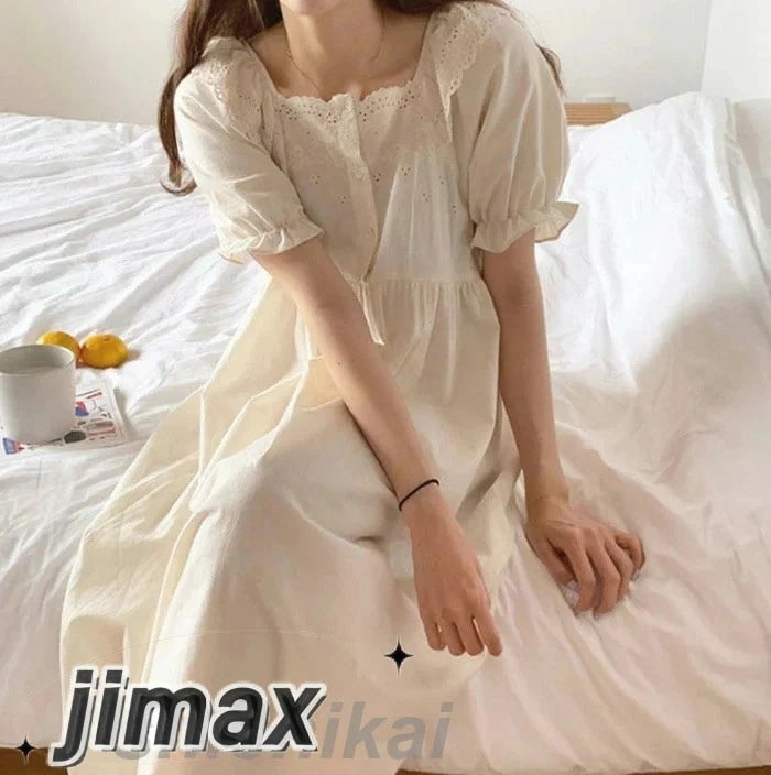 安くなった！一番安い ネグリジェ 春夏 レディース 半袖ワンピース 白レース 大人可愛いパジャマ お姫 ロング丈ネグリジェ ナイトロープ 部屋着 オシャレルームウェア ゆったり韓国風