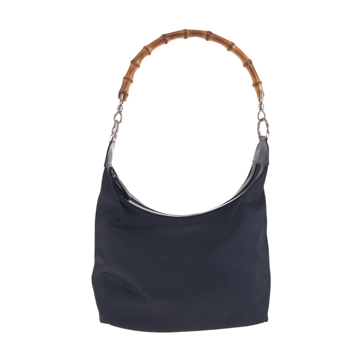 バンブー ブラック 黒 シルバー金具 キャンバス/レザー 000 2855 0531 5 ショルダーバッグ ホーボー レディース 410550