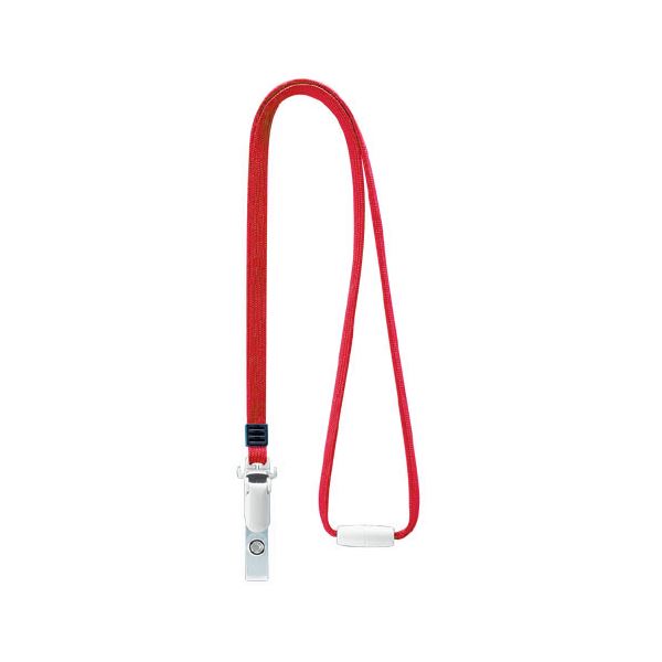 (まとめ) ライオン事務器 名札用ストラップ レッドN-8P 1本 (×50セット)