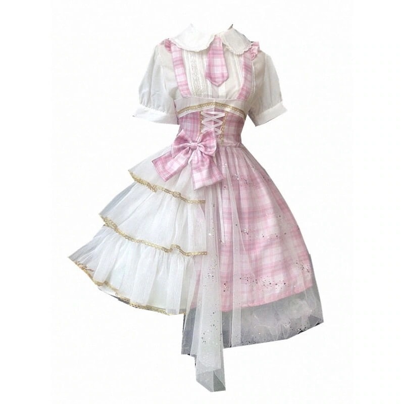 甘いロリータドレスアイドル宣言弓ピンクロリータジャンパースカート スーツ ハロウィン 2024年新作入荷コスプレ 4,731円