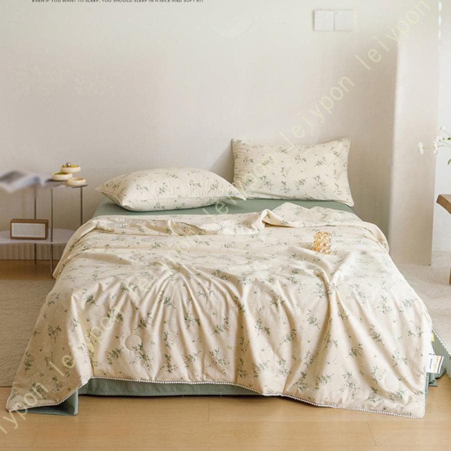 【急速出荷!】掛け布団 シングル 春夏用掛け布団 かけ布団 セミ かけふとん 1点セット単品 洗える 清潔キルトケット チェック柄 葉柄 花柄 薄い布団 掛け布団