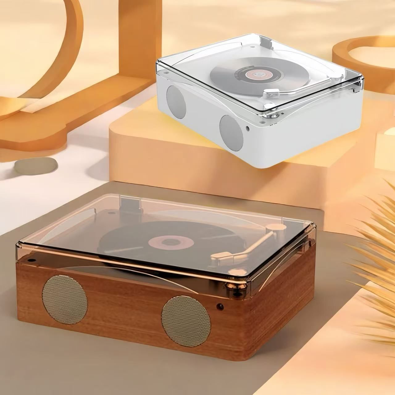 【2025新登場】レコードプレーヤー CDプレーヤー リモコン付き USBメモリ Bluetooth MP3対応 音楽 マルチプレーヤー 高音質 スピーカー レトロ U
