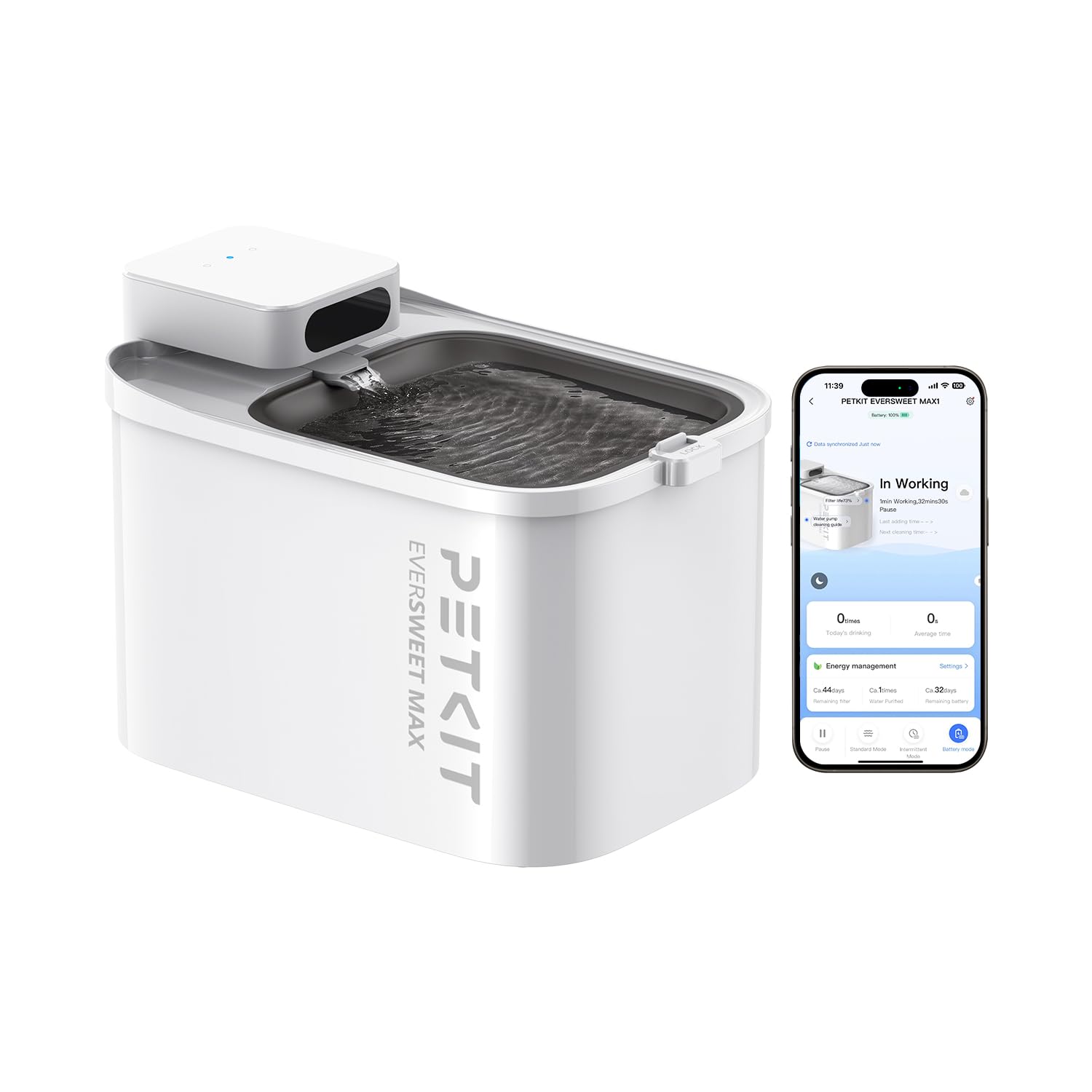 PETKIT 自動給水器 猫 犬用 コードレス 静音ポンプ ペット給水器 室内 交換フィルター付 アプリ管理 大容量3L MAX ペット用 みずのみ器