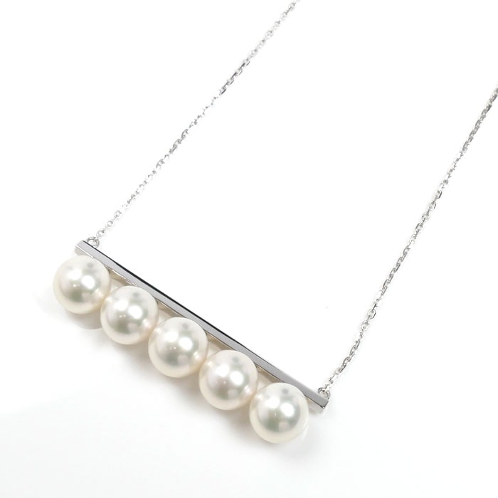 TASAKI タサキ K18WG ホワイトゴールド バランス シグネチャー パール ネックレス P-15884-18KWG アコヤパール約8.5mm 11.9g 60.5-70cm レディース 中古