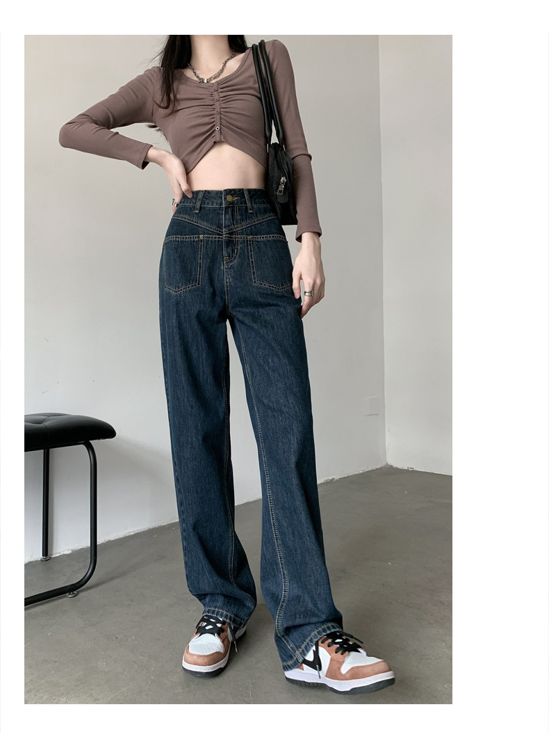 選べる 2タイプ デニムパンツ フリースなし フリースあり ボア付き ハイウエスト ストレート ワイド ハイライズ ロング丈 9分丈 レディース フリース ズボン ボア 春 夏 秋冬