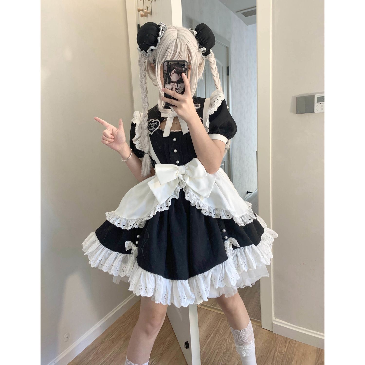 かわいい新作大人気アコスプレドレスゴスロリメイド服半袖opスカートlo双子姉妹ロリータロリータ 5,907円