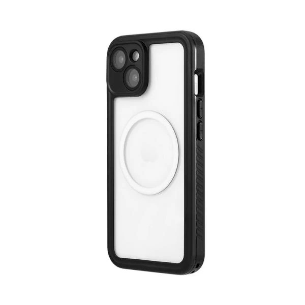 iPhone14 ケース 防水 耐衝撃 高速充電 対応 防塵 クリア 透明 x ブラック SLIM DIVER Charge スリムダイバー チャージ
