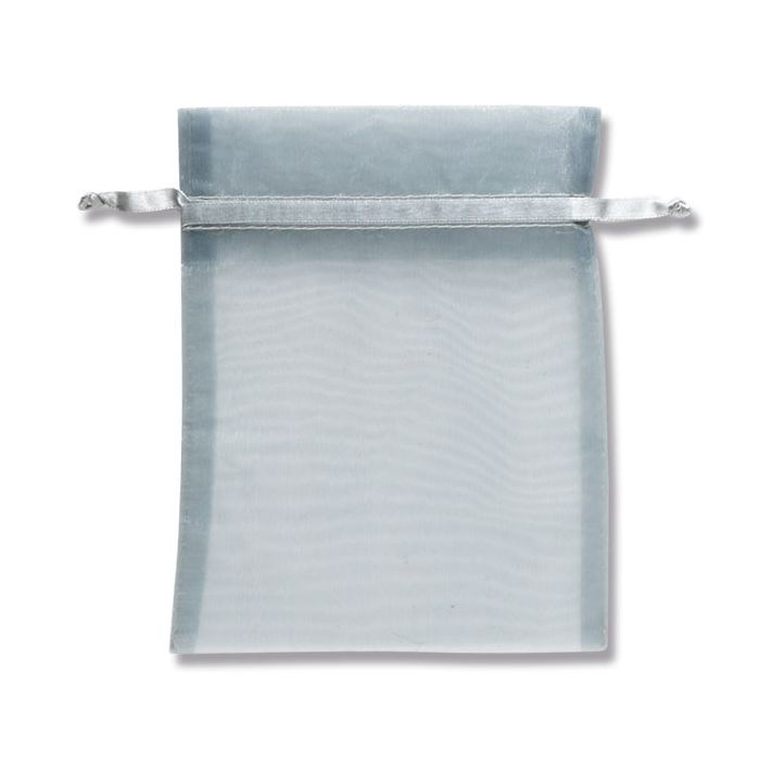 （まとめ買い）シモジマ HEIKO 巾着袋 オーガンジーバッグ 平袋タイプ M シルバー（SV） 10枚 幅130x高170mm ラッピング用品 008705045 [x3セット]