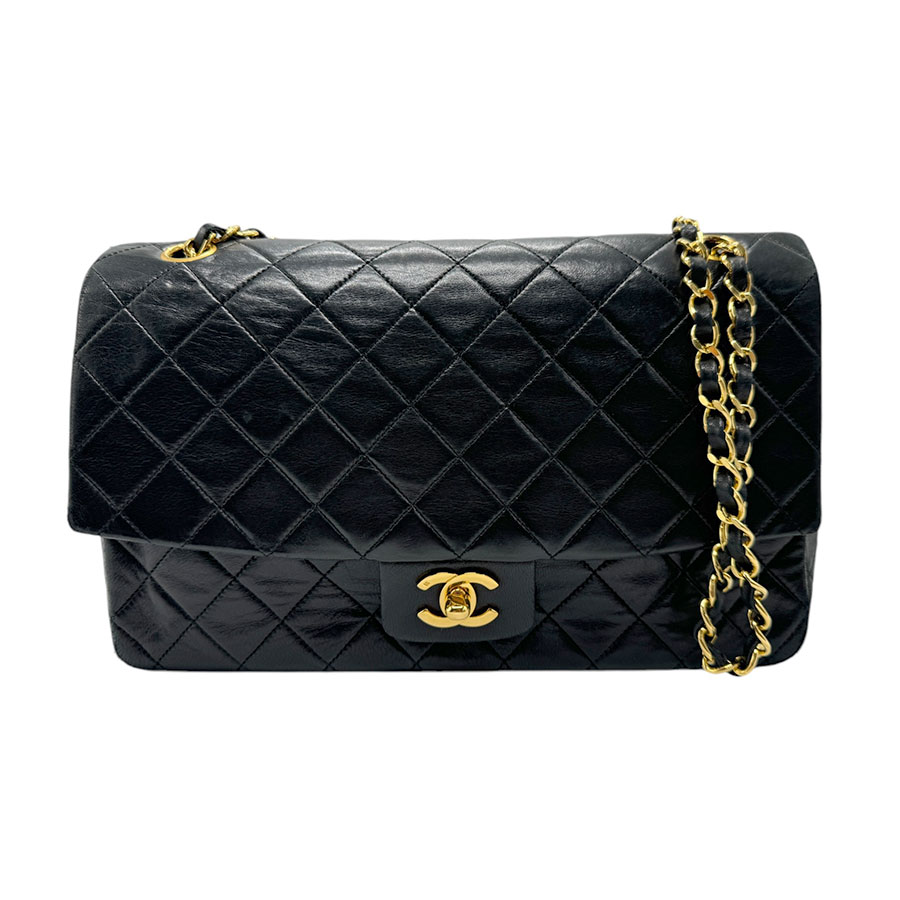 シャネル CHANEL ショルダーバッグ ラムスキン ブラック ゴールド レディース z2311