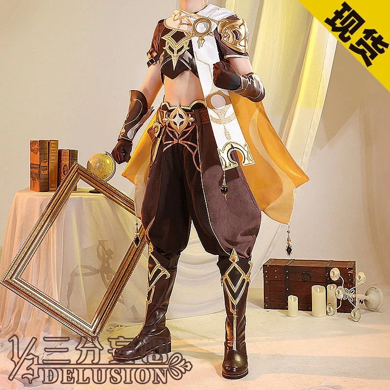三 分 妄想 原 神 cos 服 空 旅人 兄 コスプレ 紳士 栄誉 騎士 ゲーム アニメ c