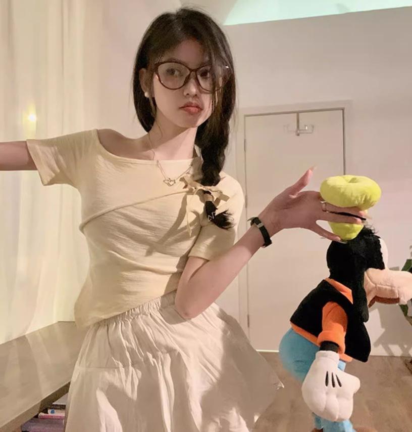 トップス デート モテアイテム カットソー アシンメトリー オフショルダー コットン 大人可愛い きれいめ 上品 おしゃれ かっこいい 大人可愛い ラブリー キュート ガーリー クール モード系