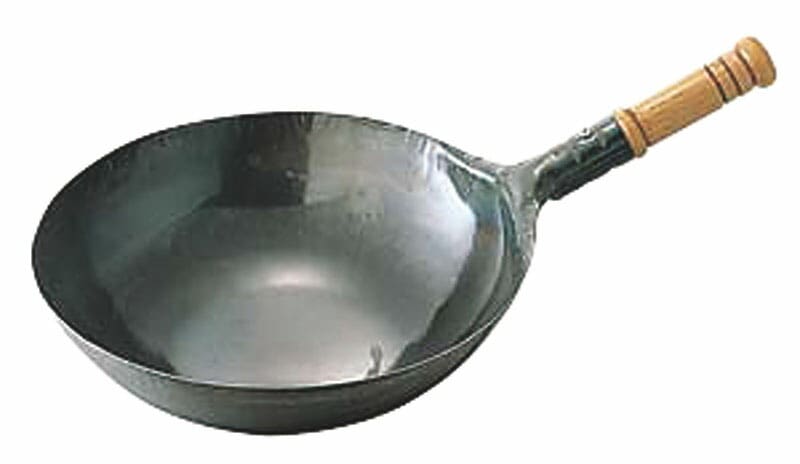 カンダ 鉄打出木柄片手中華鍋 33cm