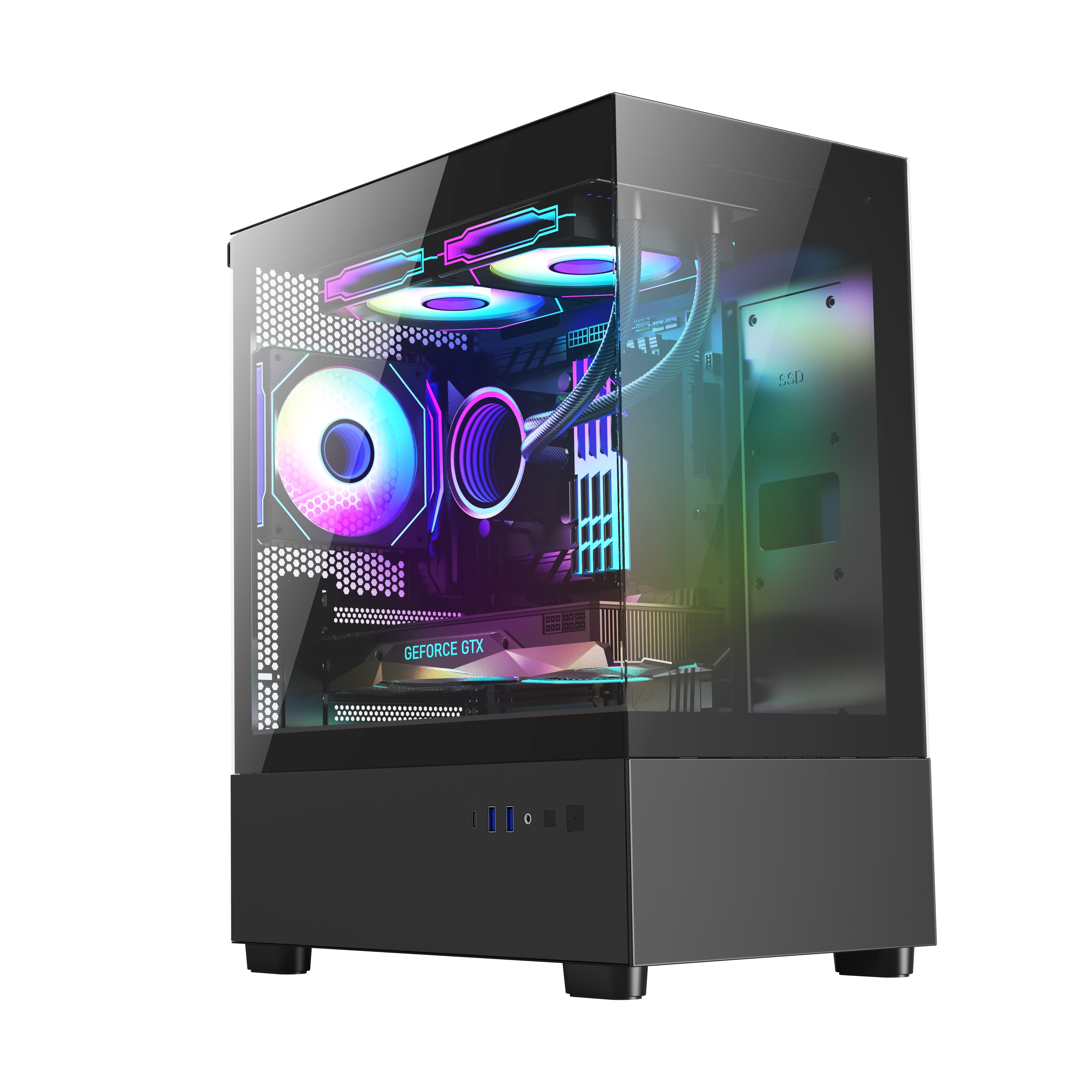 KX-M03BK -フロント/サイド強化ガラス仕様ATXゲーミングPCケース