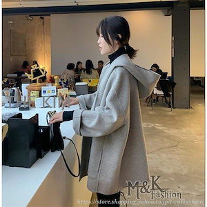 カシミヤコート ジャケット レディース フード付き ロングコート コート 秋 冬 通勤 ロング丈 スプリング トレンチコート