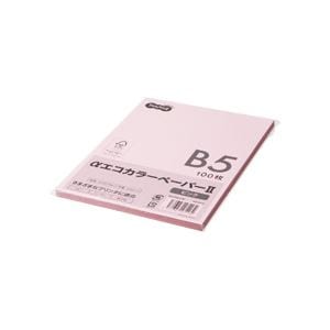 （まとめ） TANOSEE αエコカラーペーパーII B5 ピンク 少枚数パック 1冊（100枚） 30セット