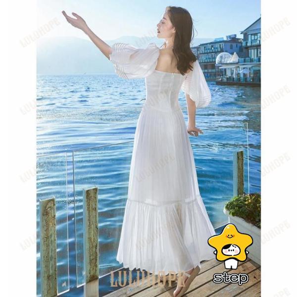 夏新作 大きいサイズ レディース ワンピース 可愛い ゆったり Aライン 普段 女子会 Uネック　旅行　海　写真　撮影　ドレス