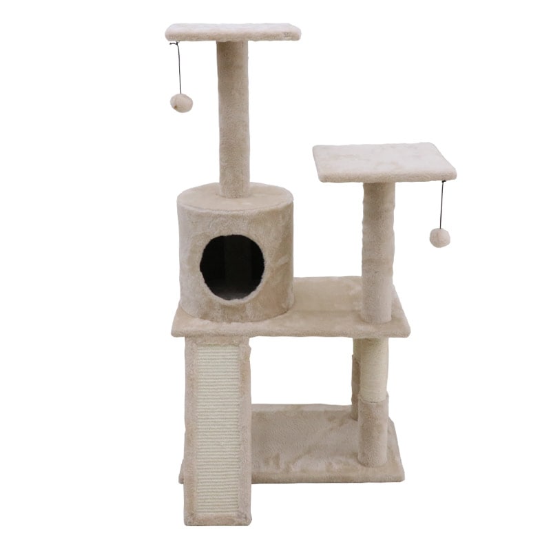 キャットタワー 高さ115cm かわいい 猫タワー 据え置き キャットツリーおもちゃ付き 爪とぎ